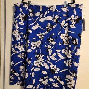 Floral print womans pencil skirt 24W